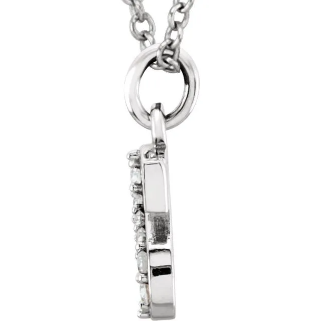 Necklaces 14K White Gold 025 CTW Natural Diamond Lowercase Initial S 16 Necklace TreasureFineJewelers