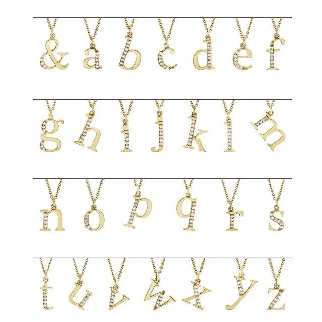 Necklaces 14K White Gold 025 CTW Natural Diamond Lowercase Initial S 16 Necklace TreasureFineJewelers