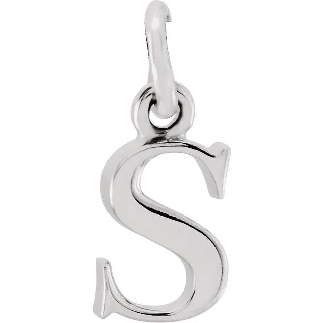 Necklaces 14K White Gold Lowercase Initial S Pendant TreasureFineJewelers
