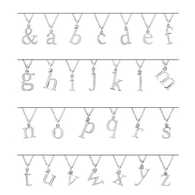 Necklaces 14K White Gold Lowercase Initial S Pendant TreasureFineJewelers
