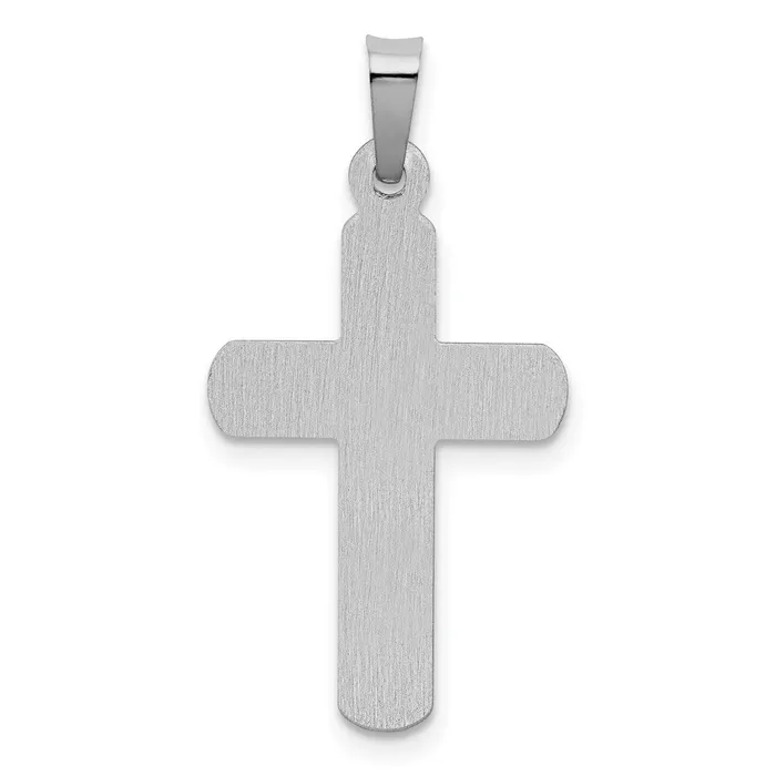 Necklaces 14k White Gold Polished and Satin INRI Crucifix Pendant TreasureFineJewelers