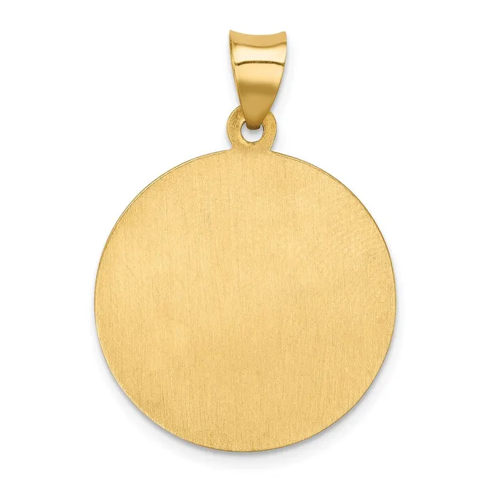 Necklaces 14k Yellow Gold Polished and Satin St Francis of Assisi Medal Hollow Pendant TreasureFineJewelers