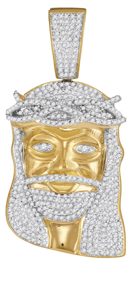 Necklaces North Arrow Shop Diamond Encrusted Jesus Piece 10K Yellow Gold Pendant for Men 113 Cttw Necklaces North Arrow Shop Diamond Encrusted Jesus Piece 10K Yellow Gold Pendant for Men 113 Cttw