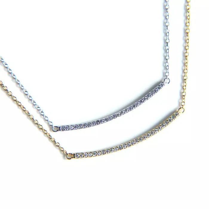 Necklaces Perfect Piercing Sterling Rounded Bar Necklace