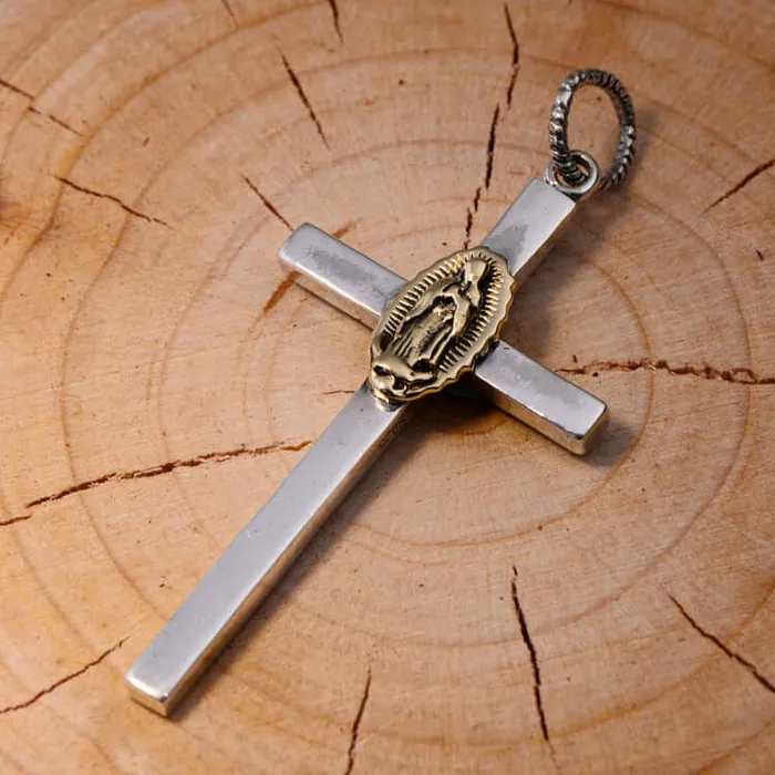 Necklaces Silver Virgin Mary Cross Virgencita Necklace Trendolla Jewelry