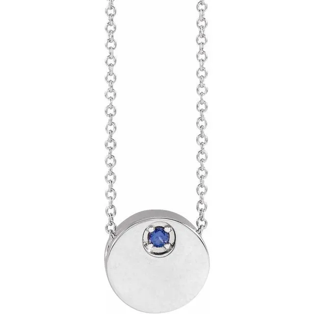 Necklaces Sterling Silver LabGrown Blue Sapphire 1618 Necklace TreasureFineJewelers Necklaces Sterling Silver LabGrown Blue Sapphire 1618 Necklace TreasureFineJewelers