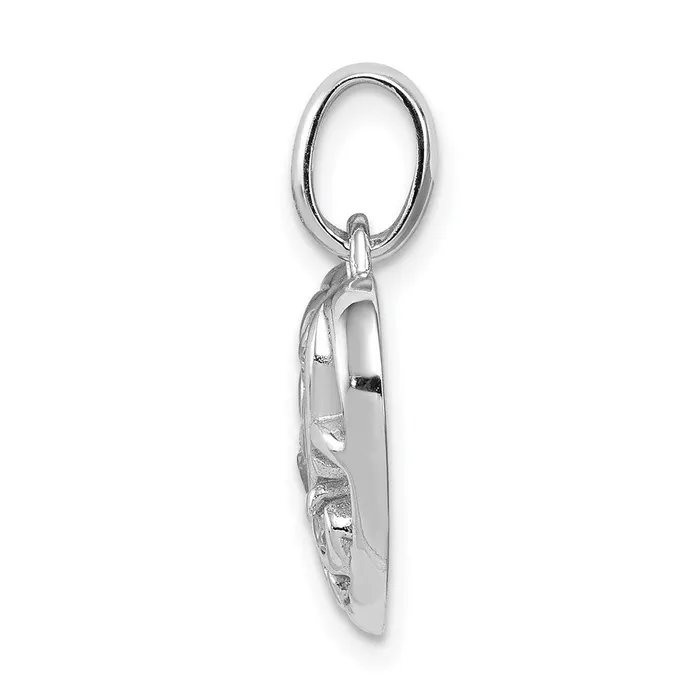 Necklaces Sterling Silver Rhodium Plated CZ Heart Pendant TreasureFineJewelers
