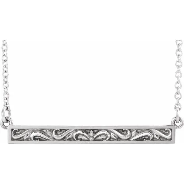 Necklaces Sterling Silver SculpturalInspired Bar 1618 Necklace TreasureFineJewelers Necklaces Sterling Silver SculpturalInspired Bar 1618 Necklace TreasureFineJewelers