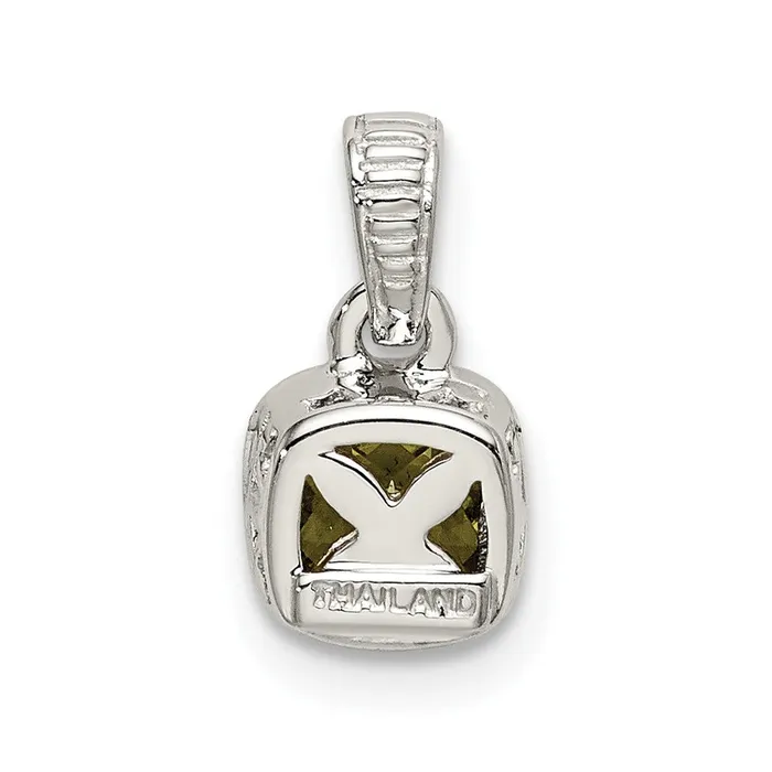 Necklaces Sterling Silver w 14K Accent Peridot Pendant TreasureFineJewelers
