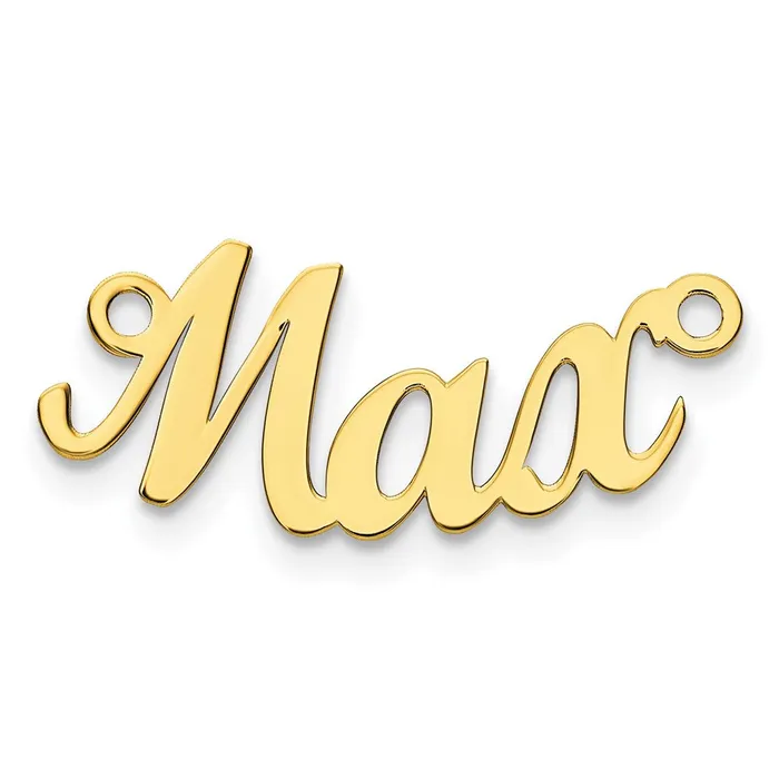 Necklaces TreasureFineJewelers 10K Polished Curved Script MT Font Name Plate