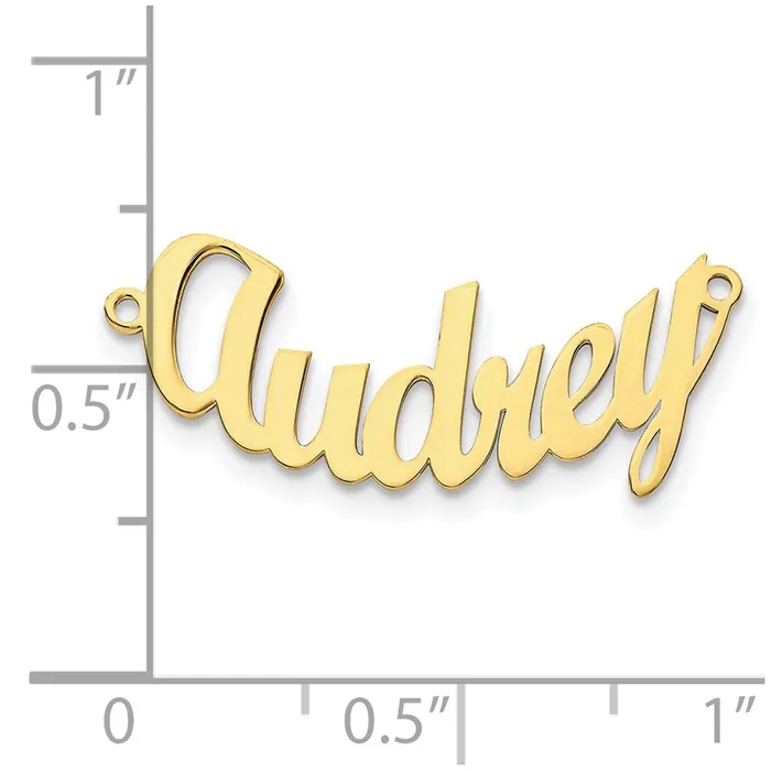 Necklaces TreasureFineJewelers 10K Polished Curved Script MT Font Name Plate