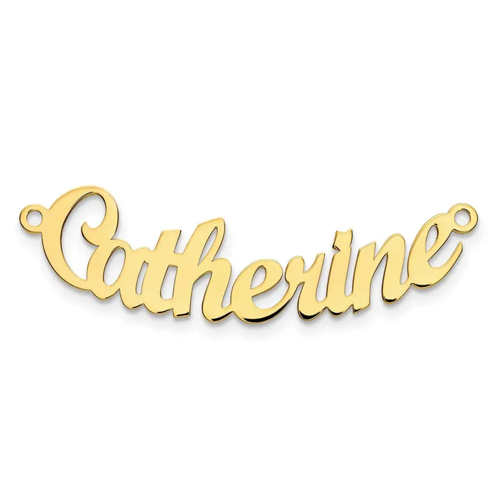 Necklaces TreasureFineJewelers 10K Polished Curved Script MT Font Name Plate