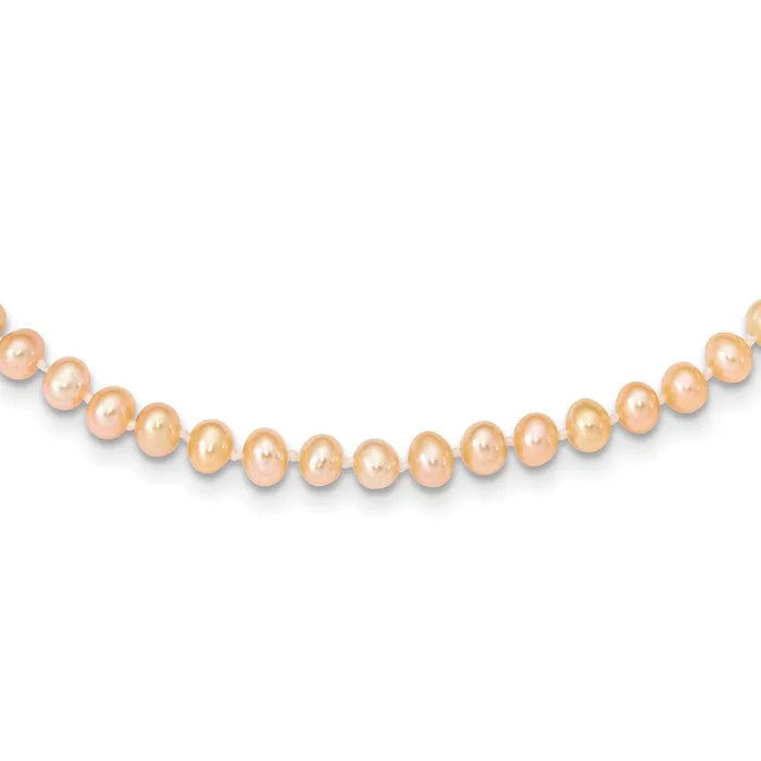Necklaces TreasureFineJewelers 14k 45mm Pink Near Round Freshwater Cultured Pearl Necklace Necklaces TreasureFineJewelers 14k 45mm Pink Near Round Freshwater Cultured Pearl Necklace