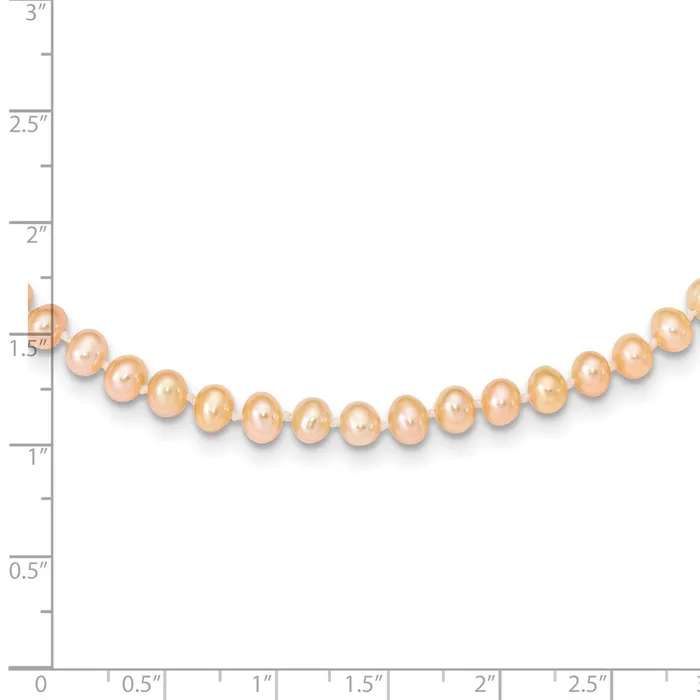 Necklaces TreasureFineJewelers 14k 45mm Pink Near Round Freshwater Cultured Pearl Necklace