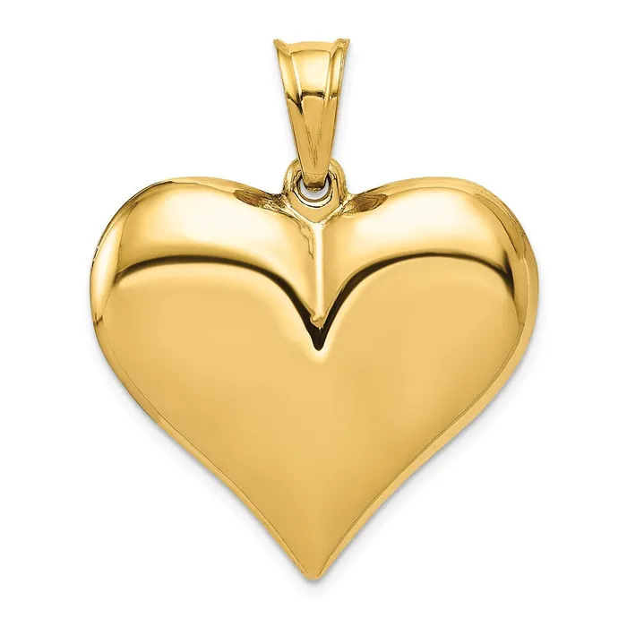 Necklaces TreasureFineJewelers 14K Polished 3D Puffed Heart Pendant