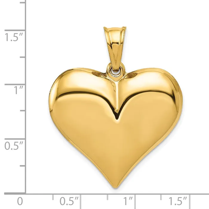 Necklaces TreasureFineJewelers 14K Polished 3D Puffed Heart Pendant