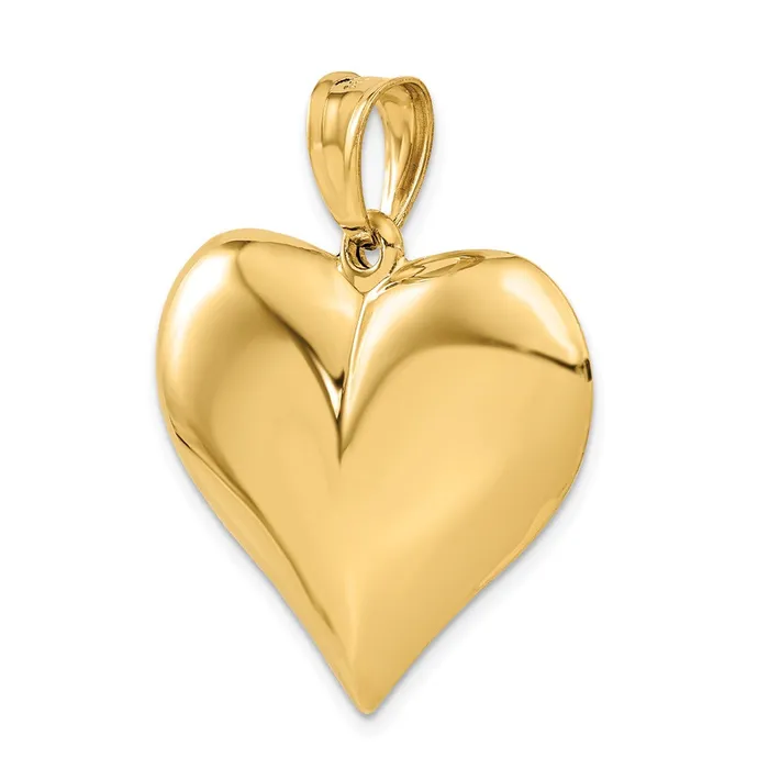 Necklaces TreasureFineJewelers 14K Polished 3D Puffed Heart Pendant