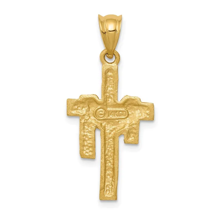 Necklaces TreasureFineJewelers 14k Satin Draped Cross Pendant