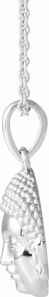 Necklaces TreasureFineJewelers 14K White Gold 147x105 mm Meditation Buddha 1618 Necklace