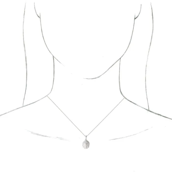 Necklaces TreasureFineJewelers 14K White Gold 147x105 mm Meditation Buddha 1618 Necklace