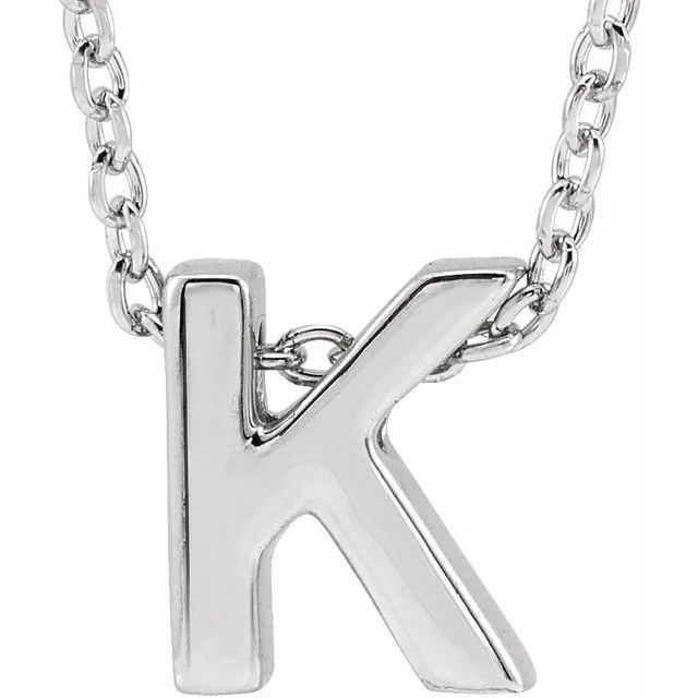 Necklaces TreasureFineJewelers 14K White Gold Initial K Slide Pendant 1618 Necklace Necklaces TreasureFineJewelers 14K White Gold Initial K Slide Pendant 1618 Necklace