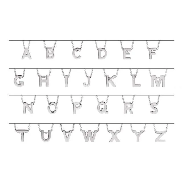 Necklaces TreasureFineJewelers 14K White Gold Initial K Slide Pendant 1618 Necklace