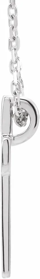 Necklaces TreasureFineJewelers 14K White Gold Open Cross 1618 Necklace