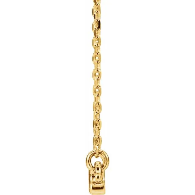 Necklaces TreasureFineJewelers 14K Yellow Circle Bar 1618 Necklace