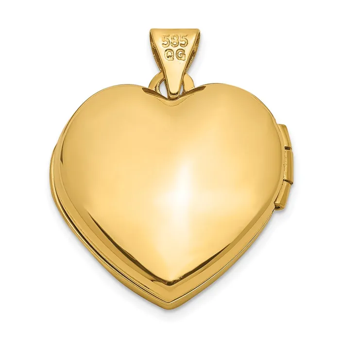 Necklaces TreasureFineJewelers 14k Yellow Gold Domed Heart Locket