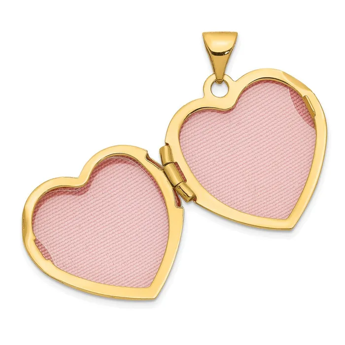 Necklaces TreasureFineJewelers 14k Yellow Gold Domed Heart Locket