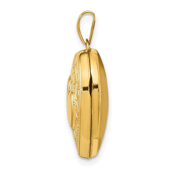 Necklaces TreasureFineJewelers 14k Yellow Gold Double Heart Locket
