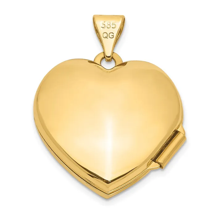 Necklaces TreasureFineJewelers 14k Yellow Gold Double Heart Locket