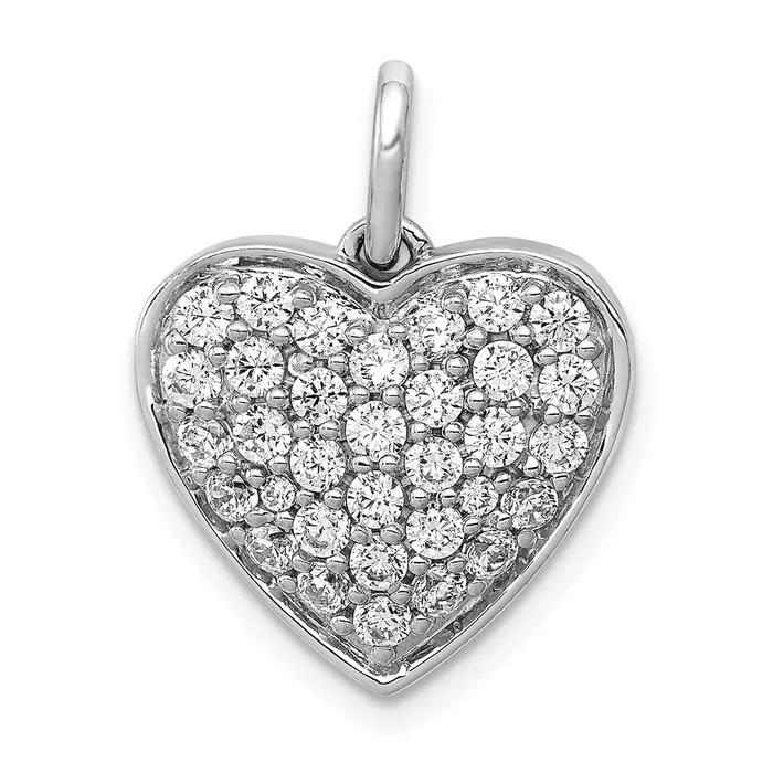 Necklaces TreasureFineJewelers 14kw Lab Grown Diamond SI1SI2 G H I Heart Pendant Necklaces TreasureFineJewelers 14kw Lab Grown Diamond SI1SI2 G H I Heart Pendant