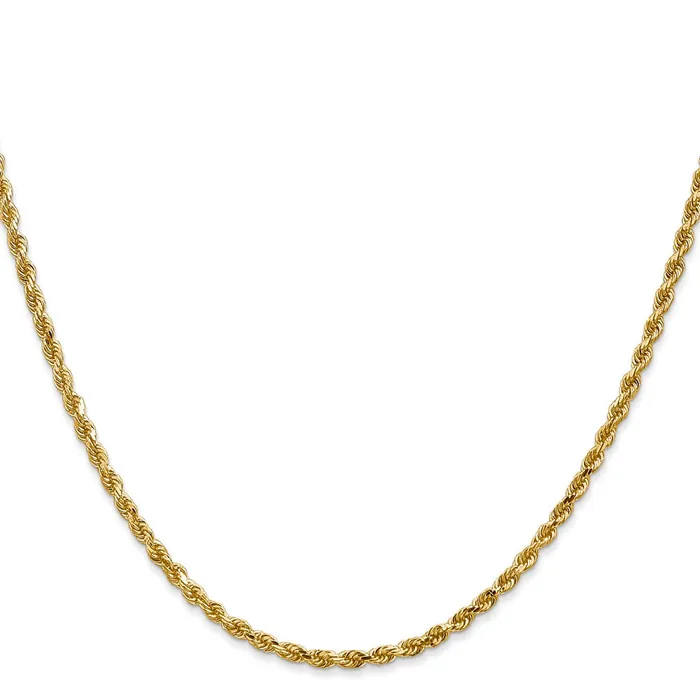 Necklaces TreasureFineJewelers Leslies 14K 25mm DiamondCut Lightweight Rope Chain