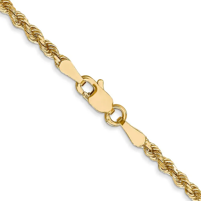 Necklaces TreasureFineJewelers Leslies 14K 25mm DiamondCut Lightweight Rope Chain