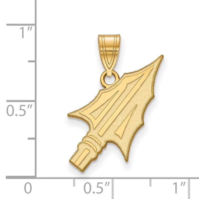 Necklaces TreasureFineJewelers Sterling Silver Goldplated Florida State University Arrow Large Pendant