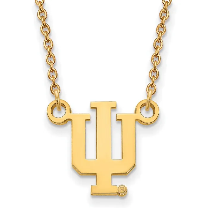 Necklaces TreasureFineJewelers Sterling Silver Goldplated Indiana University IU Small Pendant 18 inch Necklace Necklaces TreasureFineJewelers Sterling Silver Goldplated Indiana University IU Small Pendant 18 inch Necklace