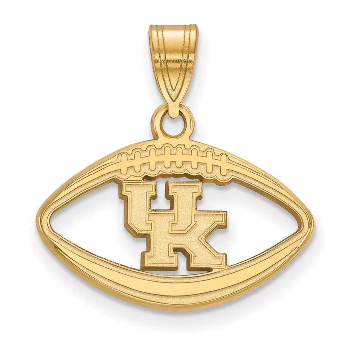 Necklaces TreasureFineJewelers Sterling Silver Goldplated University of Kentucky UK Football Pendant Necklaces TreasureFineJewelers Sterling Silver Goldplated University of Kentucky UK Football Pendant