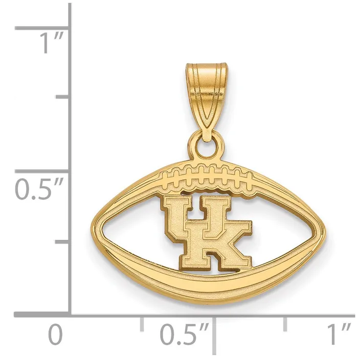 Necklaces TreasureFineJewelers Sterling Silver Goldplated University of Kentucky UK Football Pendant