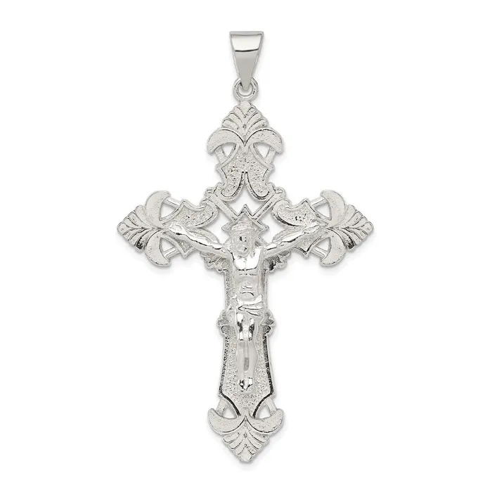 Necklaces TreasureFineJewelers Sterling Silver Polished Crucifix Pendant