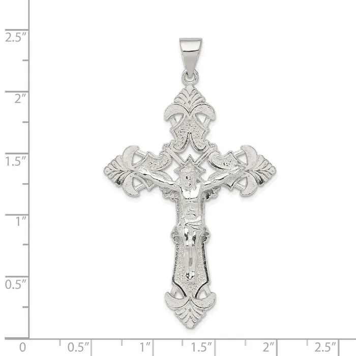 Necklaces TreasureFineJewelers Sterling Silver Polished Crucifix Pendant
