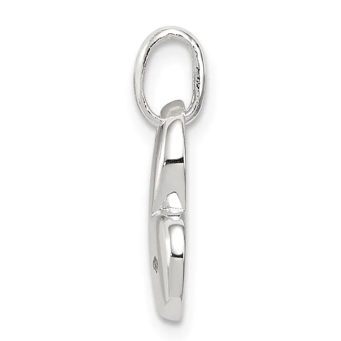 Necklaces TreasureFineJewelers Sterling Silver Polished Diamond Heart Pendant
