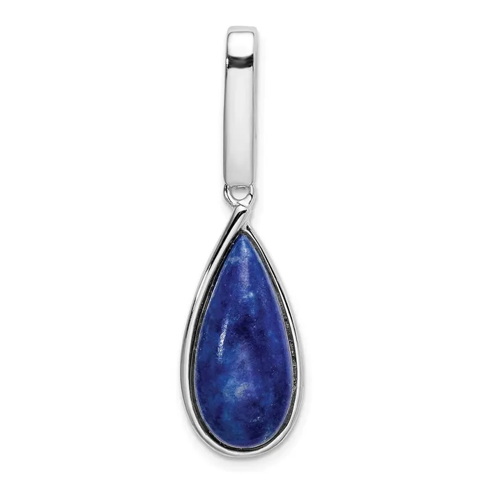 Necklaces TreasureFineJewelers Sterling Silver Rhodiumplated Natural Lapis Teardrop Pendant Necklaces TreasureFineJewelers Sterling Silver Rhodiumplated Natural Lapis Teardrop Pendant