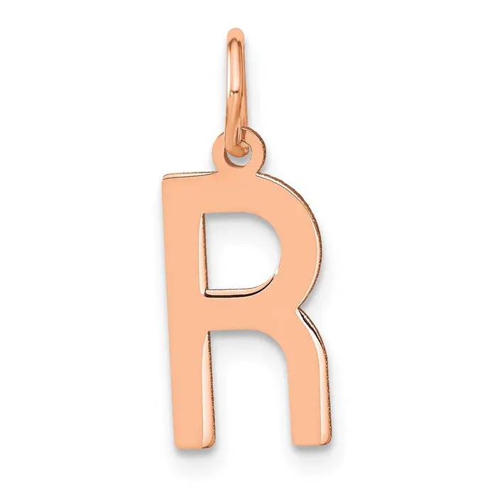 Necklaces TreasureFineJewelers Sterling Silver Roseplated Letter R Initial Pendant Necklaces TreasureFineJewelers Sterling Silver Roseplated Letter R Initial Pendant