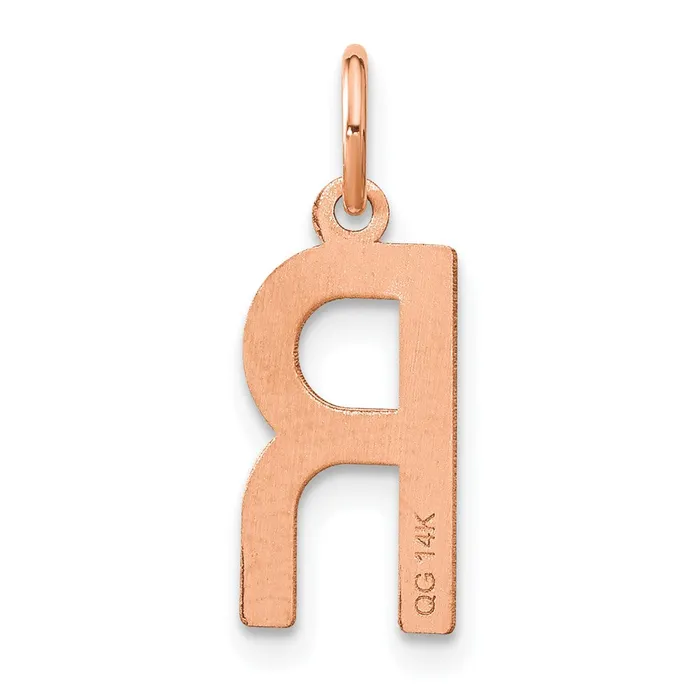 Necklaces TreasureFineJewelers Sterling Silver Roseplated Letter R Initial Pendant