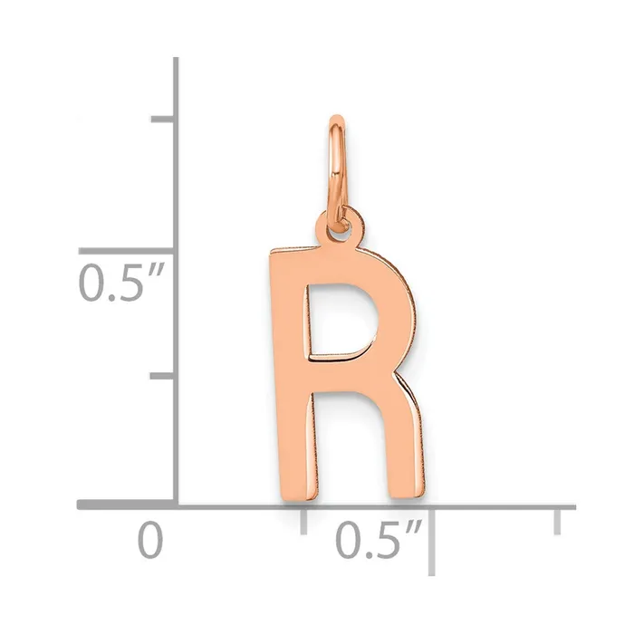 Necklaces TreasureFineJewelers Sterling Silver Roseplated Letter R Initial Pendant