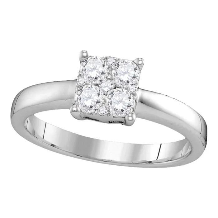 North Arrow Shop 18kt white gold womens round diamond cluster bridal wedding engagement ring 38 cttw76768 Rings