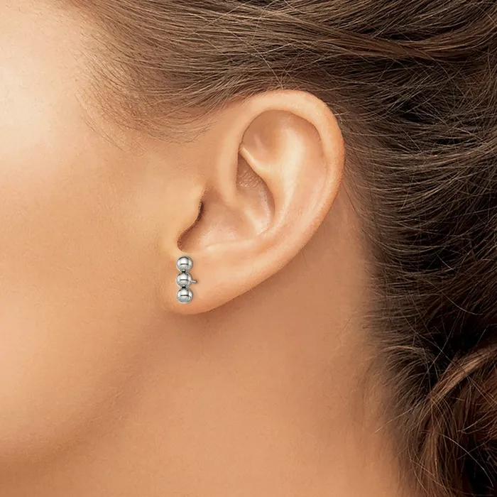 Stainless Steel Polished 3 Ball Post Earrings TreasureFineJewelers Earrings