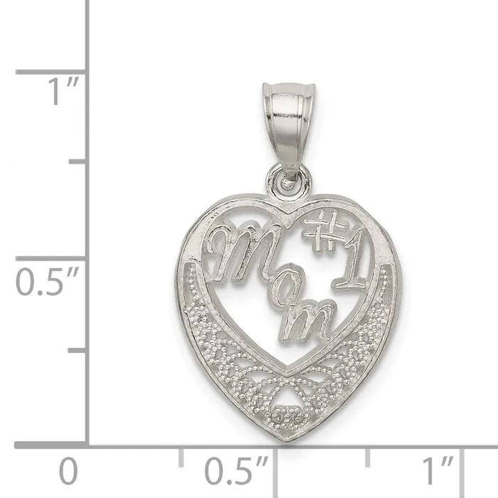 Sterling Silver 1 Mom Charm TreasureFineJewelers Rings