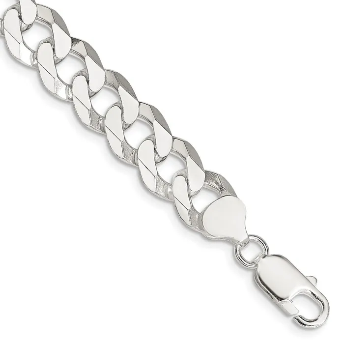 Sterling Silver 106mm Beveled Curb Chain TreasureFineJewelers Necklaces